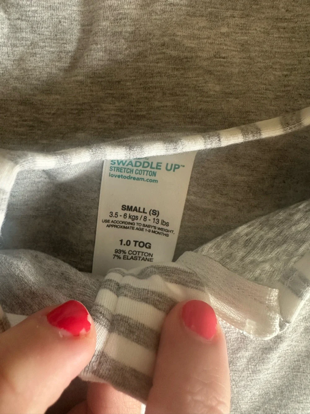 Love to Dream Gray Sleep Sack with Teal Logo